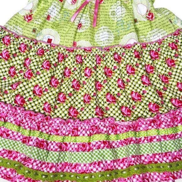 Blueberi Boulevard Smocked Sun Dress Tiered Gingham Halter Neck‎ Dress Size 5 - Picture 3 of 7